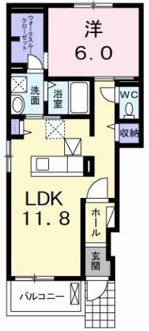 アルバ カーサII(1LDK/1階)の間取り写真