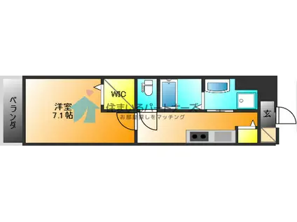 ラルヴェールIII(1K/1階)の間取り写真