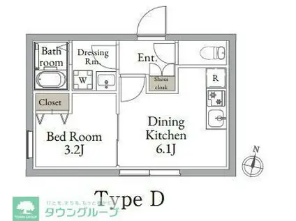 LIVEFLAT東高円寺II(1DK/3階)の間取り写真