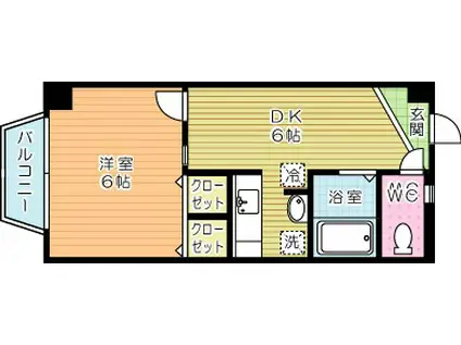 富士ハイツ(1DK/4階)の間取り写真