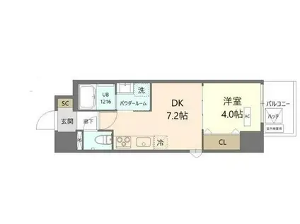 K.CUACION(1DK/2階)の間取り写真