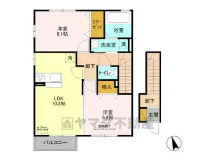 AMBICIONA(2LDK/2階)の間取り写真