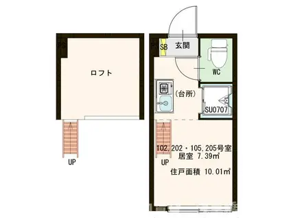 サヴォイ渋谷本町(ワンルーム/1階)の間取り写真