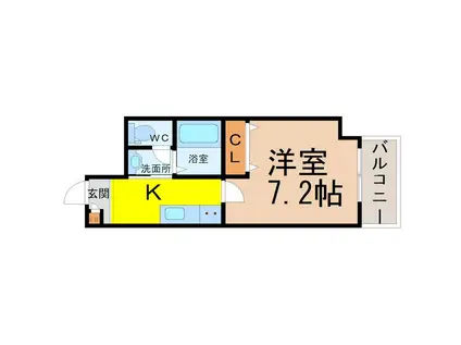 CERTOVITA(1K/8階)の間取り写真