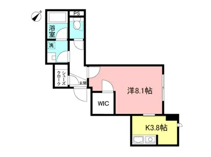 ル タン デ スリーズ 笹塚(1K/1階)の間取り写真