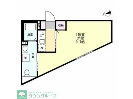 ベイルーム東小倉(1K/3階)の間取り写真