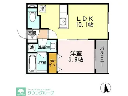 フェンネル浜田山(1LDK/2階)の間取り写真