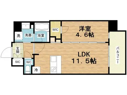 カーサレグラス福島野田(1LDK/4階)の間取り写真