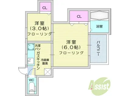 エコールF(2K/2階)の間取り写真