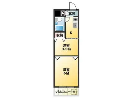 コープオリンピアⅢ(2K/4階)の間取り写真