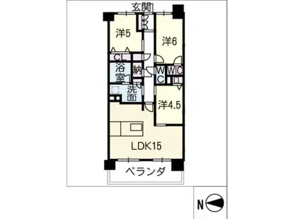 プレサンスロジェ岐阜ザ・クラス 1302号(3LDK/13階)の間取り写真