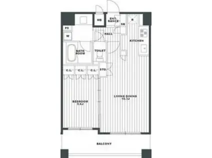 スペーシア川崎III(1LDK/6階)の間取り写真