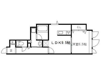 CASA RYOKO(1LDK/2階)の間取り写真
