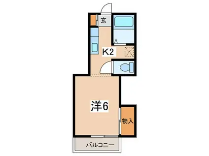 スカイハイツ(1K/2階)の間取り写真