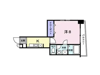 フォルシュ加治屋(1K/2階)の間取り写真