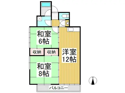 エミナンス常磐(2LDK/2階)の間取り写真