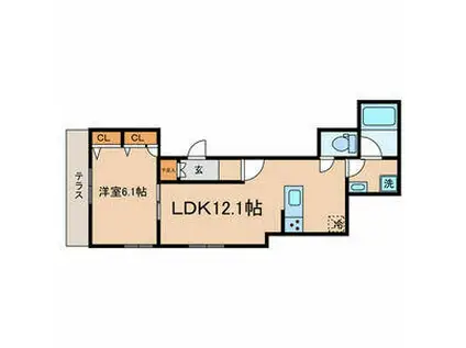 東京メトロ丸ノ内線 南阿佐ケ谷駅 徒歩8分 2階建 築1年(1LDK/1階)の間取り写真