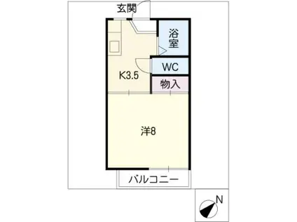 フレグランスKS(1K/1階)の間取り写真