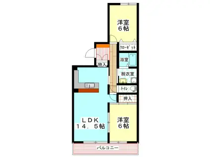 アスリート5(2LDK/1階)の間取り写真