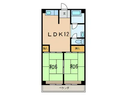 加島第2マンション(2LDK/2階)の間取り写真