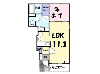 フリーデグランツ(1LDK/1階)の間取り写真