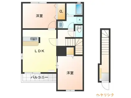 ミッテフリーデI(2LDK/2階)の間取り写真