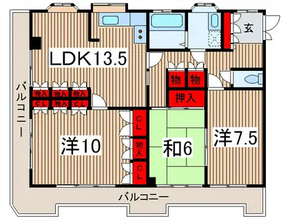 パレ・ソーカル(3LDK/3階)の間取り写真