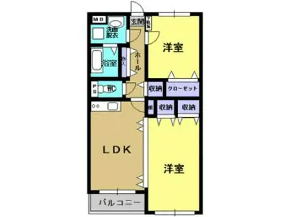 Y&M GENTRY・AYU(2LDK/3階)の間取り写真