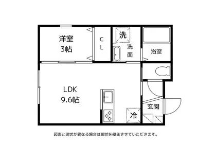CHENAS LIN IIIプレミアム(1LDK/2階)の間取り写真