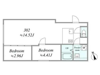 TRIAS154(2LDK/3階)の間取り写真
