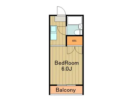 ビーカーサ多摩永山Ⅱリボーン(1K/2階)の間取り写真