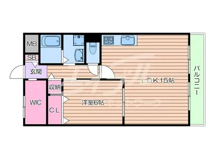 クレアメゾン千里(1SLDK/5階)の間取り写真