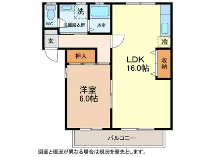 ケインズアーサー(1LDK/1階)の間取り写真