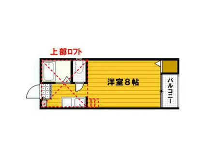 ステラコート清水(1K/2階)の間取り写真