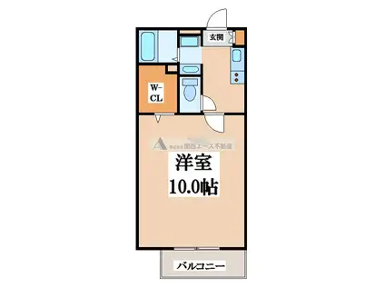 プルミエール(1K/2階)の間取り写真