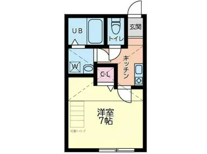 ベルガーデン(1K/2階)の間取り写真