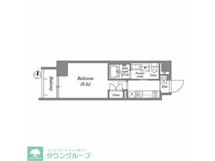 LASANTE桜新町(1K/1階)の間取り写真