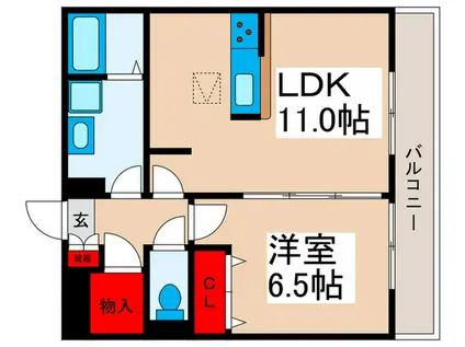 プリムローズK(1LDK/1階)の間取り写真