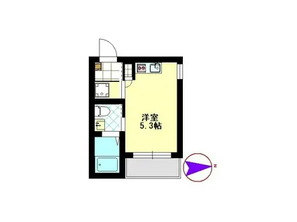 フラット横浜大口(ワンルーム/2階)の間取り写真