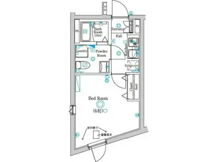 ラフィスタ大山金井町(1K/4階)の間取り写真