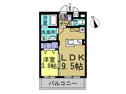コート愛(1LDK/1階)の間取り写真