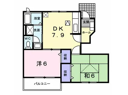 サン・コートC(2DK/1階)の間取り写真