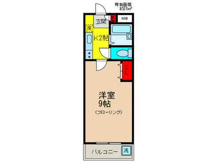メゾンドール豊寿荘(1K/4階)の間取り写真