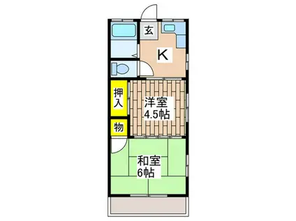 第2コーポ気賀沢(2K/2階)の間取り写真