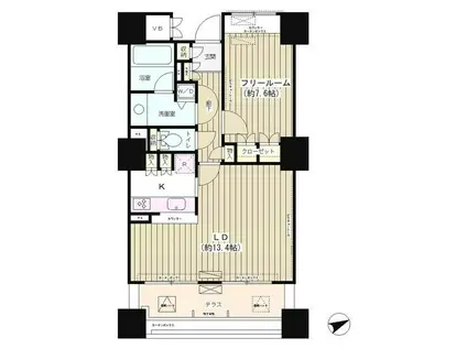 エンブレムコート明石町(1LDK/5階)の間取り写真