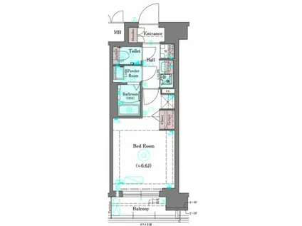 プラシード京都(1K/8階)の間取り写真
