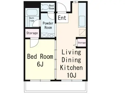 サンライズ豊島(1LDK/2階)の間取り写真
