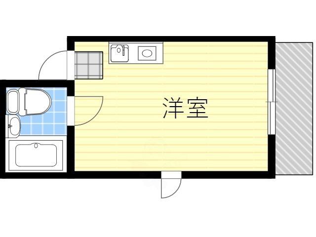 マンションポパイ4(ワンルーム/1階)の間取り写真