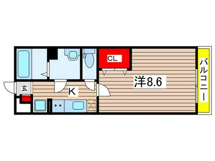 地下鉄桜通線 野並駅 徒歩6分 3階建 築8年(1K/1階)の間取り写真