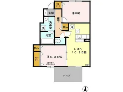 ティンカーベル(2LDK/1階)の間取り写真